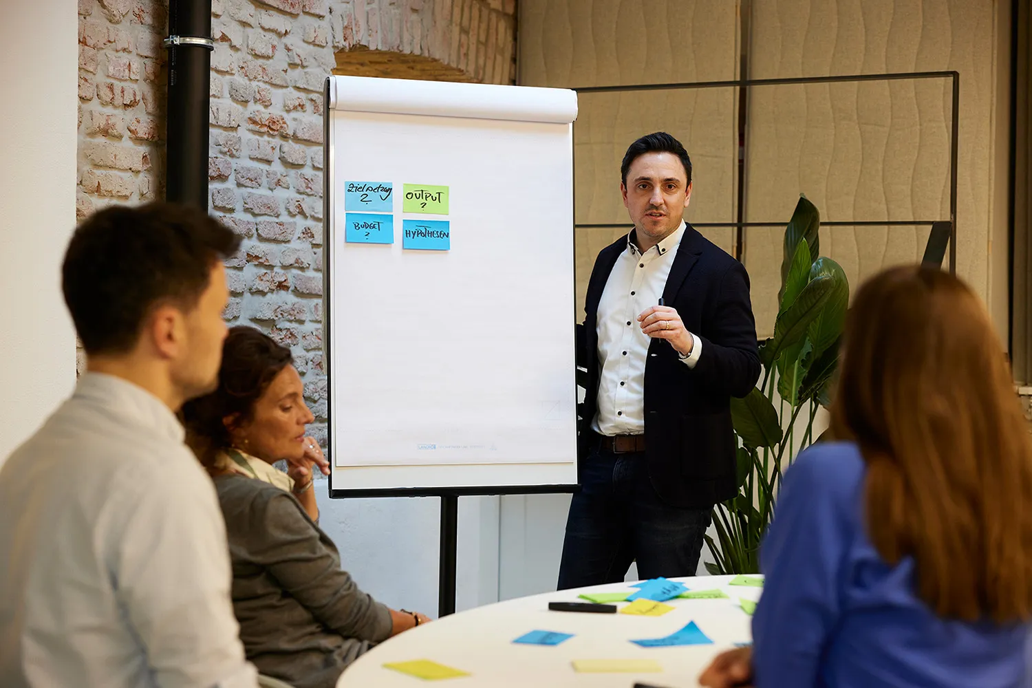 Organisationsberater leitet Team-Coaching in Unternehmensberatung für Mittelstand